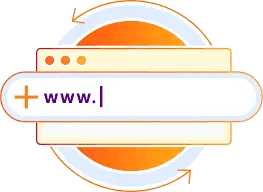 Illustration of searching and registering a domain name