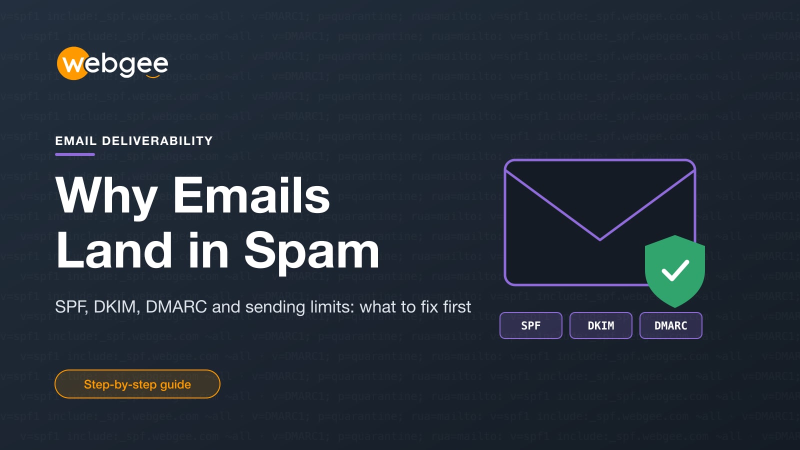 Why your emails land in spam, and what to fix first: SPF, DKIM, DMARC and limits