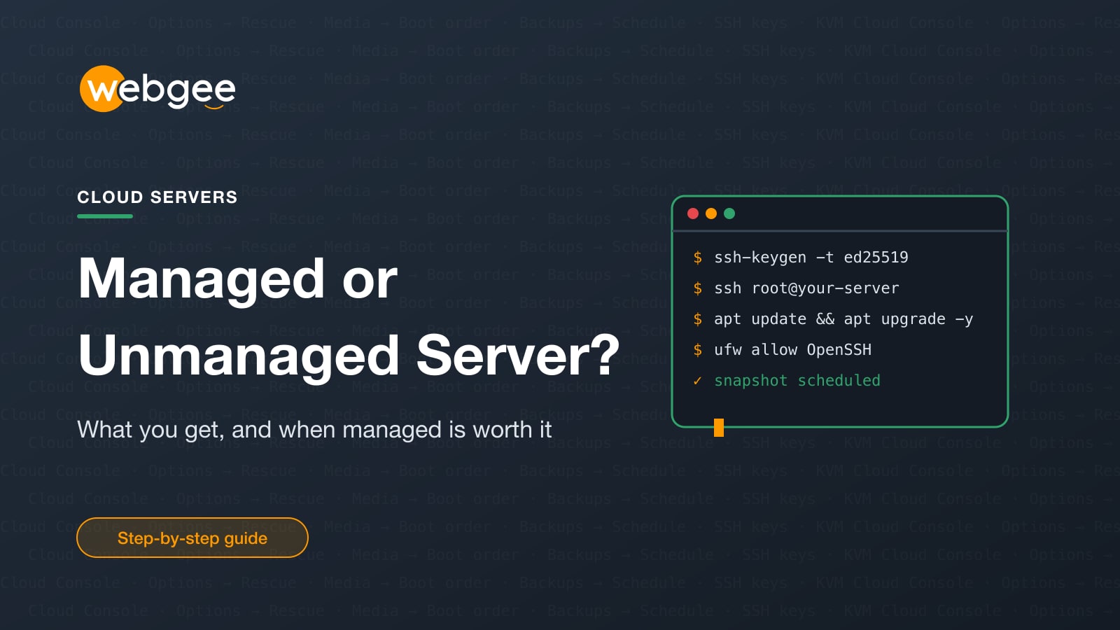 Managed or Unmanaged Cloud Server: What You Get, and When Managed Is Worth It